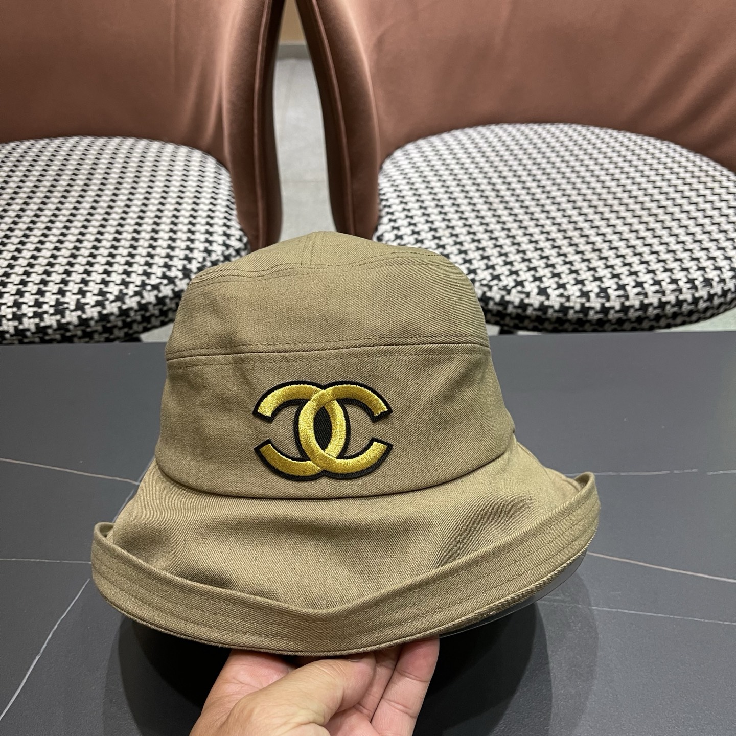 CHANEL香奈儿 日系渔夫帽女百搭卷边春夏季休闲时尚显脸小柔软布帽可折叠小盆帽