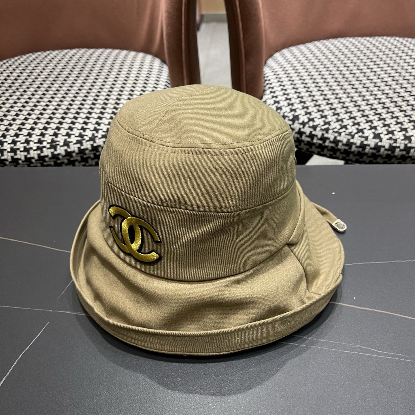 CHANEL香奈儿 日系渔夫帽女百搭卷边春夏季休闲时尚显脸小柔软布帽可折叠小盆帽