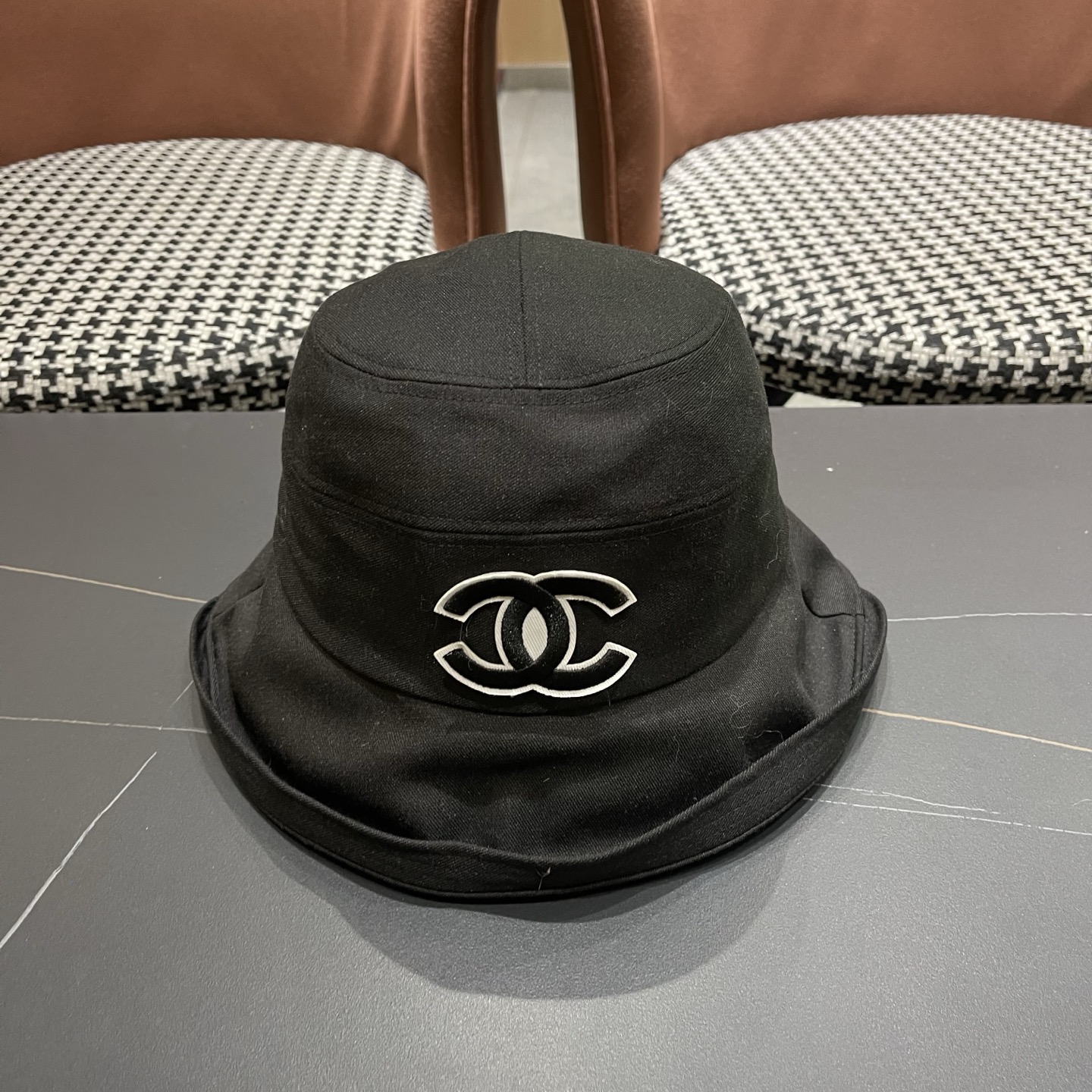 CHANEL香奈儿 日系渔夫帽女百搭卷边春夏季休闲时尚显脸小柔软布帽可折叠小盆帽