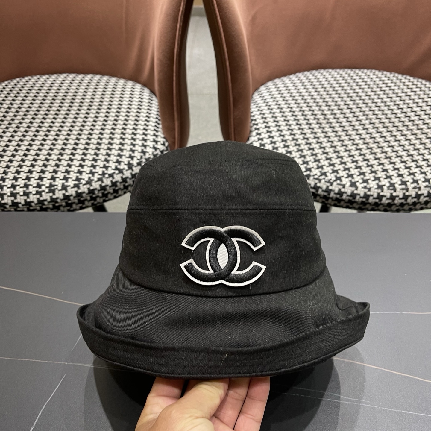 CHANEL香奈儿 日系渔夫帽女百搭卷边春夏季休闲时尚显脸小柔软布帽可折叠小盆帽