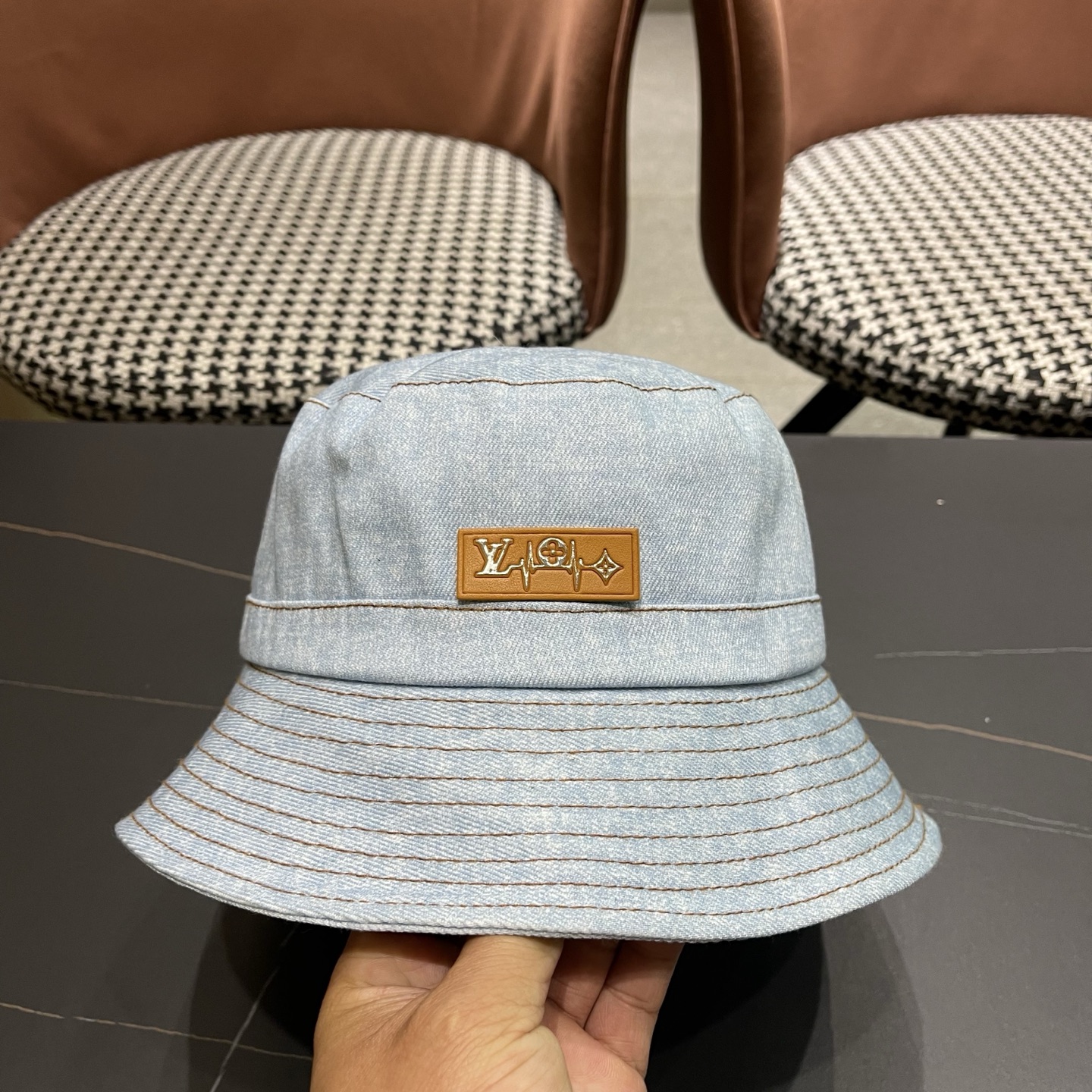 LV路易威登牛仔渔夫帽，头围57cm