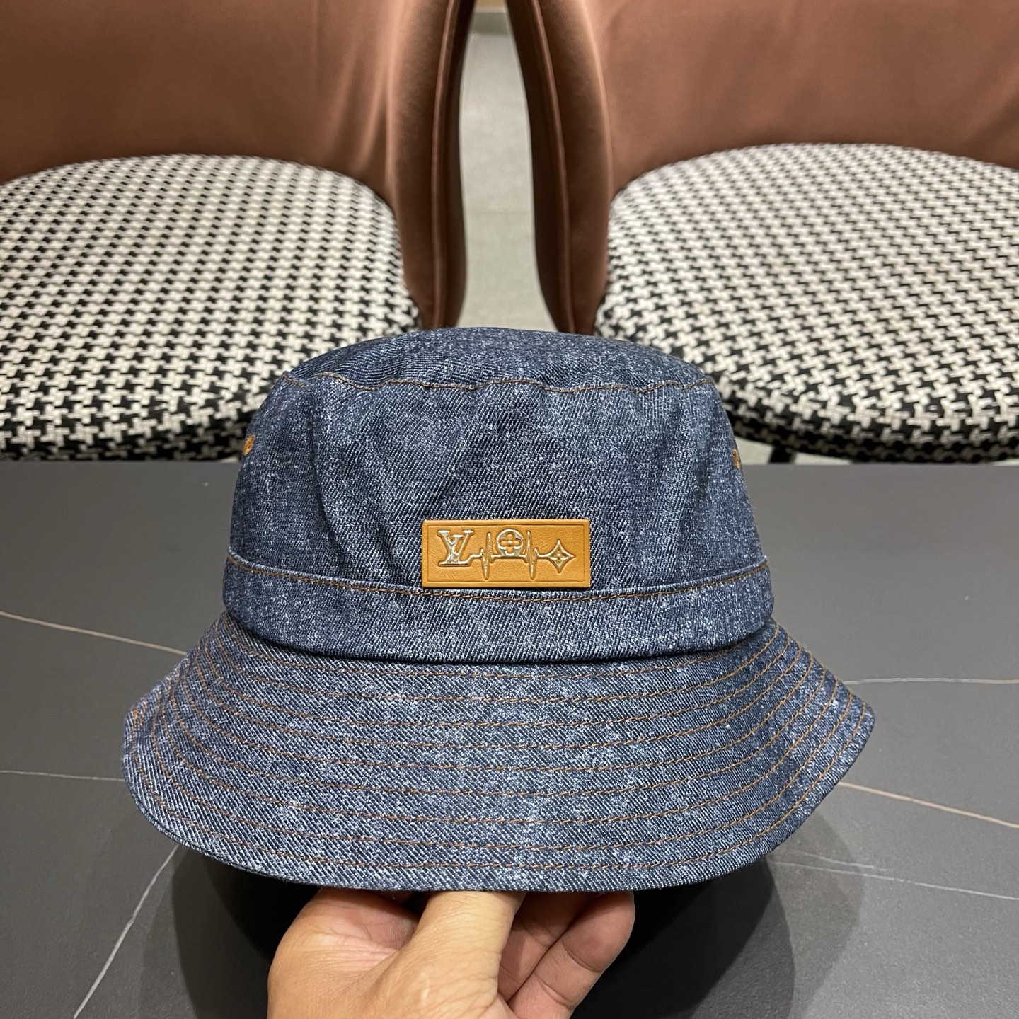 LV路易威登牛仔渔夫帽，头围57cm