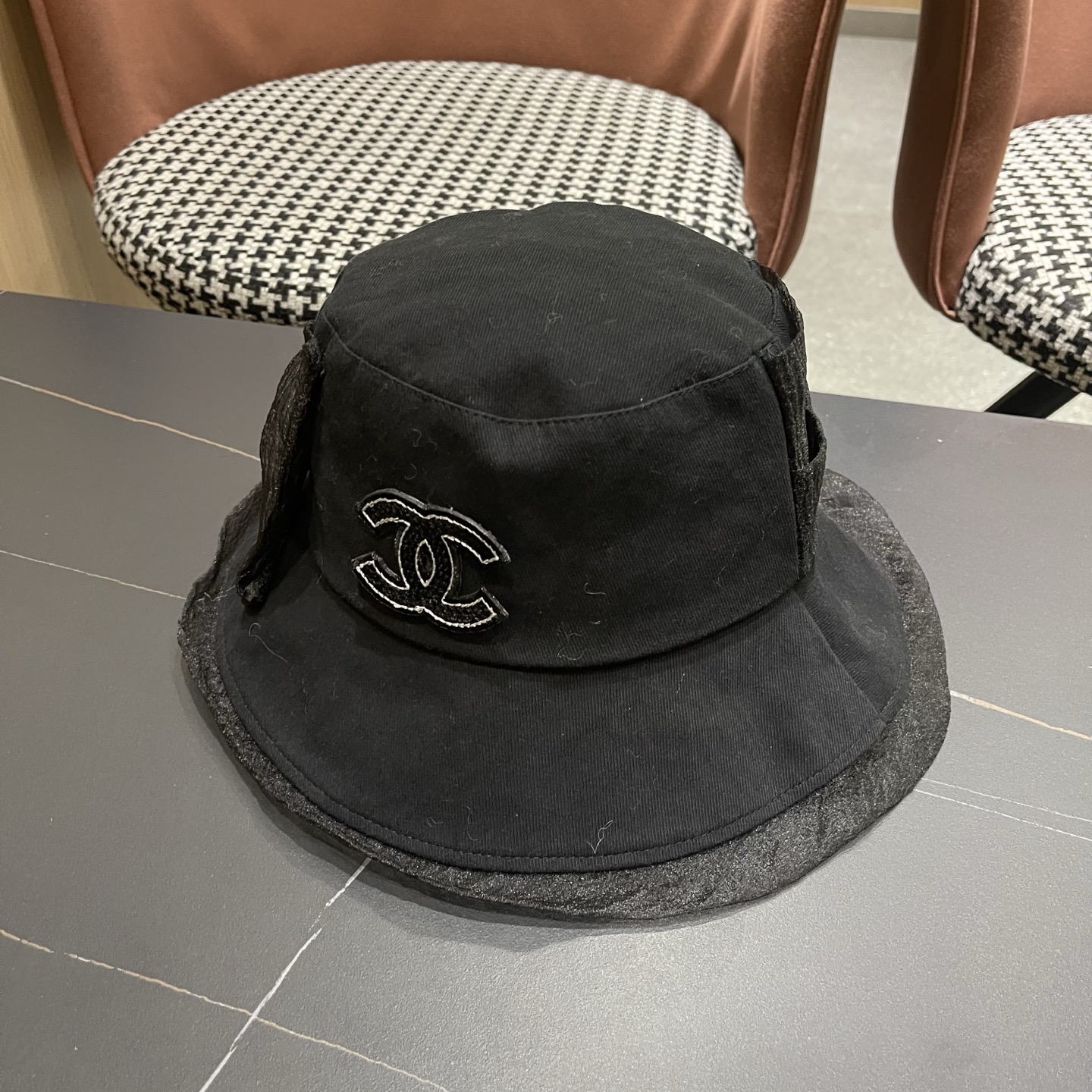 CHANEL香奈儿 帽子女款春夏季蝴蝶纱渔夫帽优雅气质显脸小盆帽潮可折叠遮阳帽女