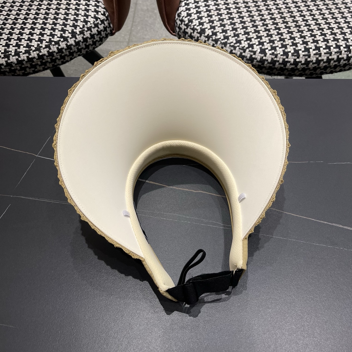 PRADA普拉达 夏季蕾丝遮阳帽子女款2026新款海边沙滩大檐发箍百搭防晒帽空顶帽