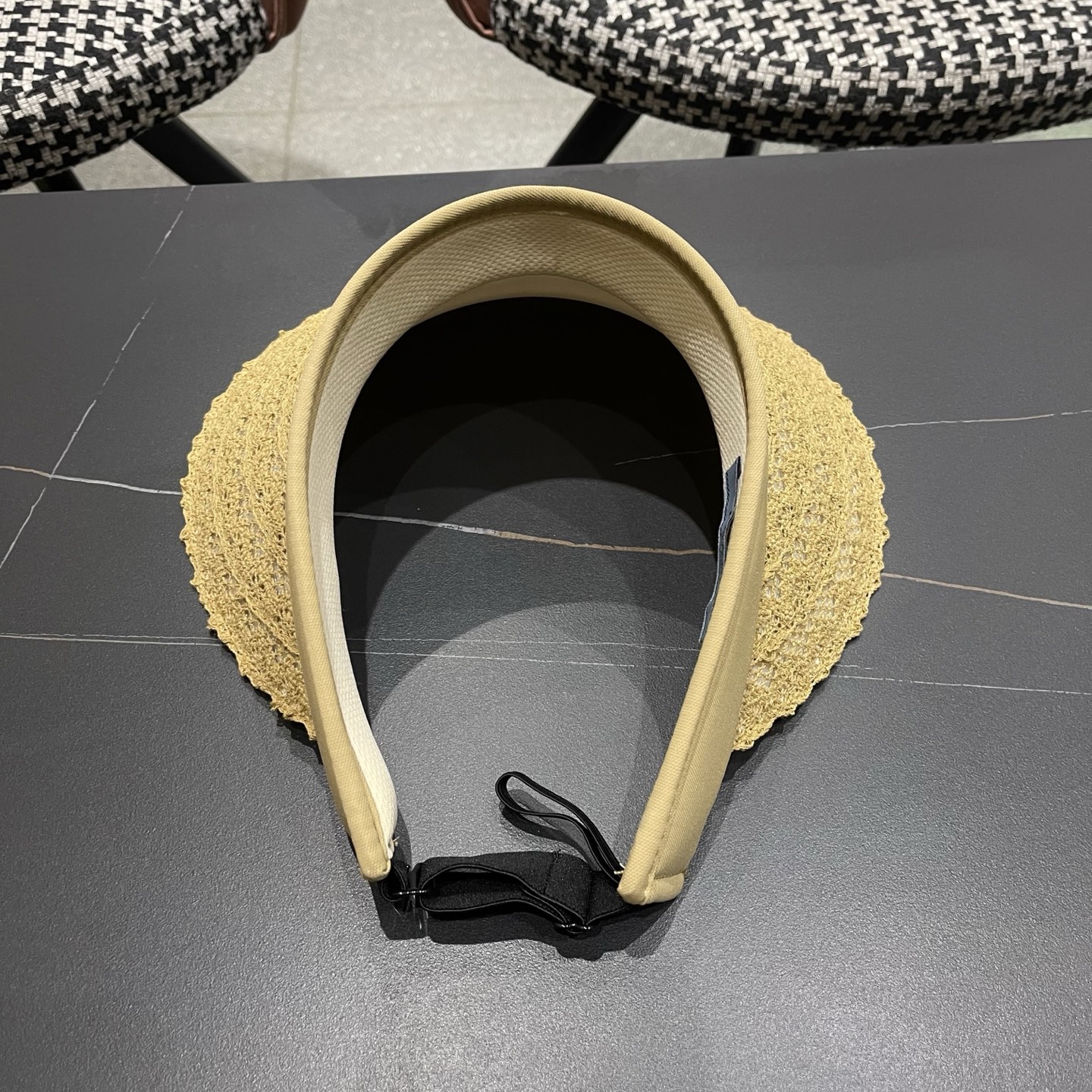 PRADA普拉达 夏季蕾丝遮阳帽子女款2026新款海边沙滩大檐发箍百搭防晒帽空顶帽