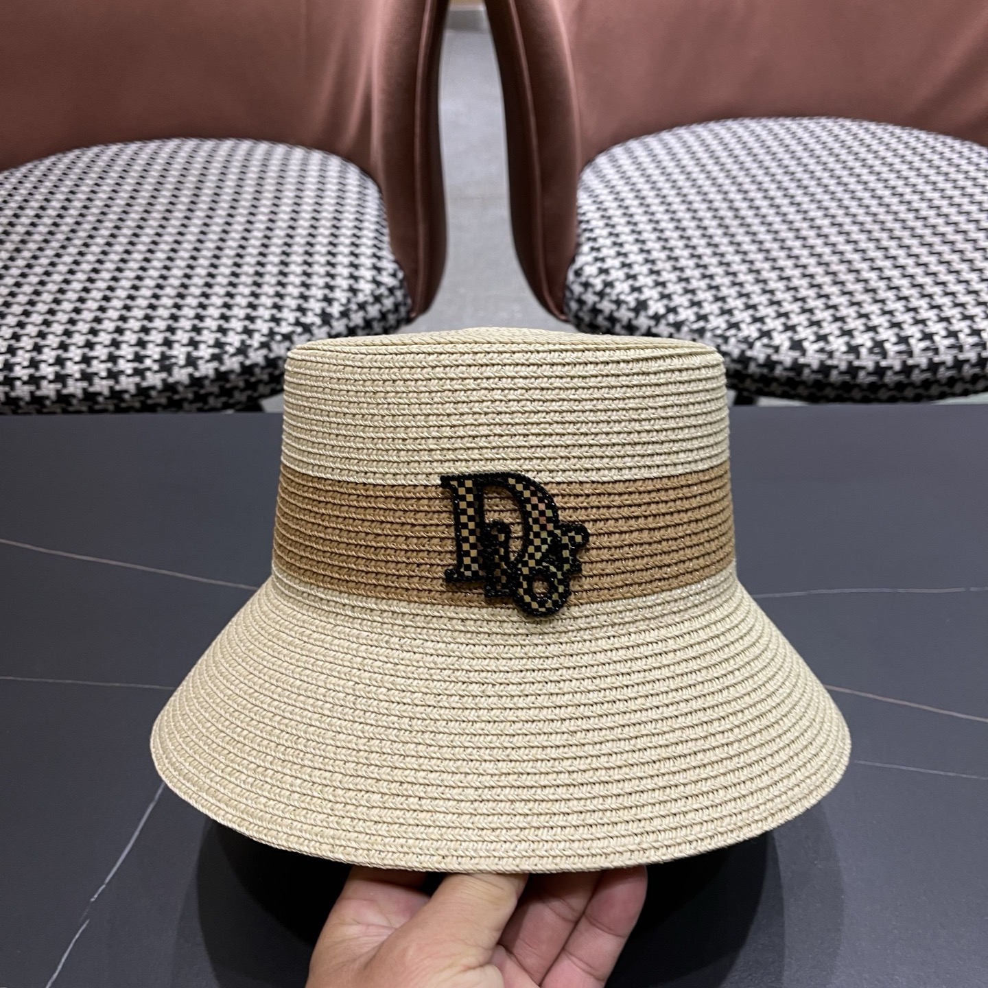 Dior迪奥新款渔夫帽，遮阳草帽，头围57cm