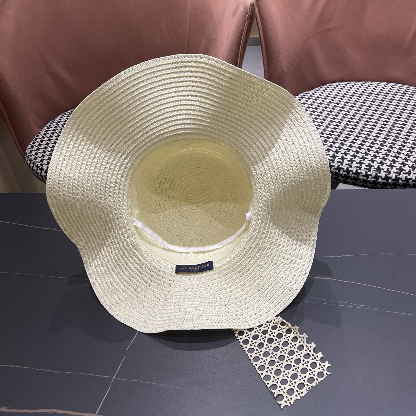 LV路易威登 夏天蝴蝶结遮阳帽女 海边沙滩度假防晒帽户外大檐太阳帽甜美草帽