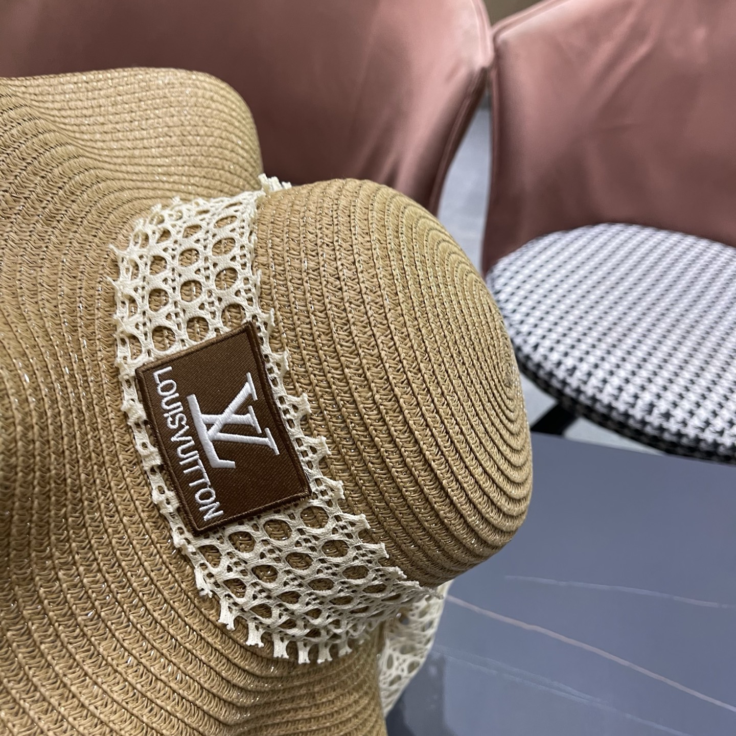 LV路易威登 夏天蝴蝶结遮阳帽女 海边沙滩度假防晒帽户外大檐太阳帽甜美草帽