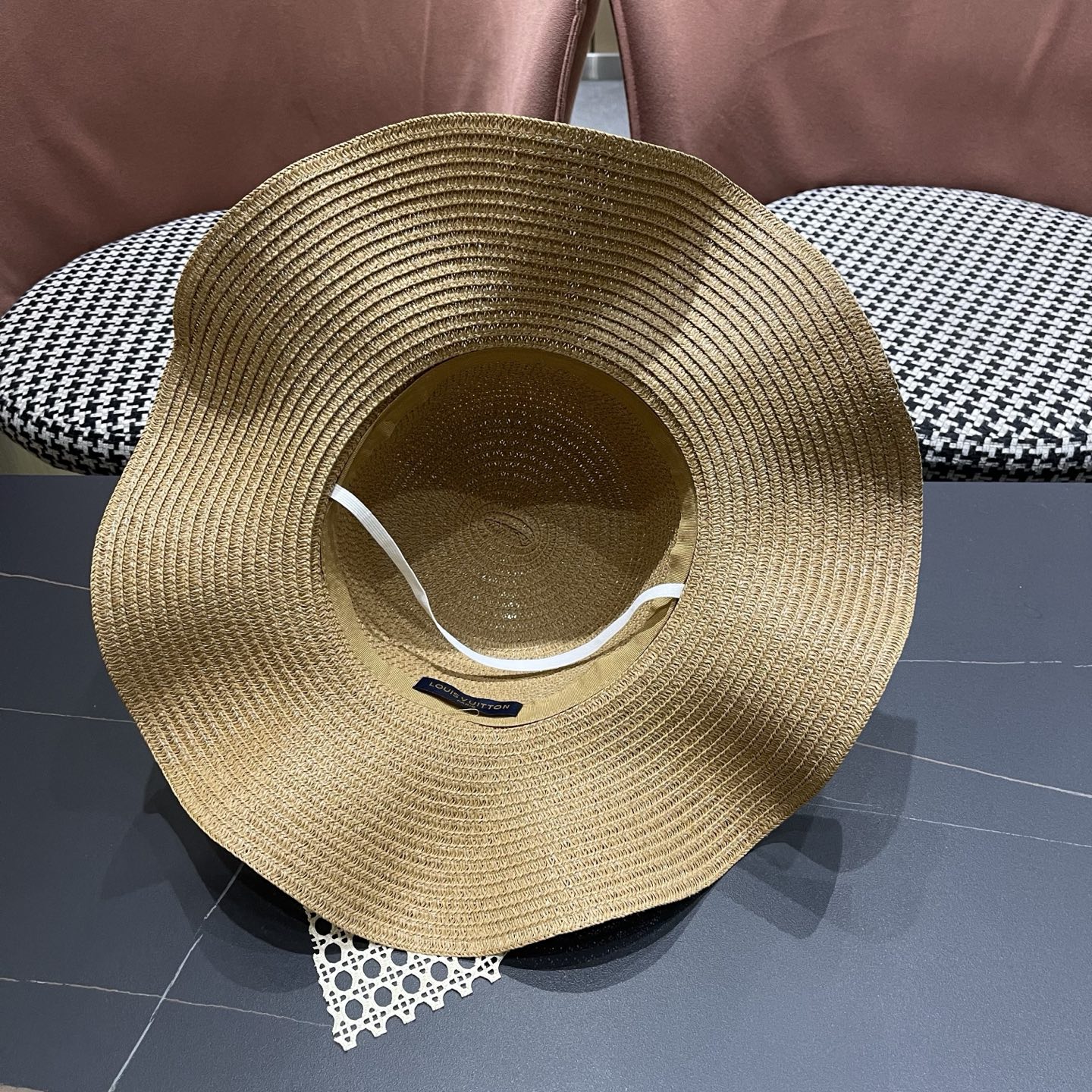 LV路易威登 夏天蝴蝶结遮阳帽女 海边沙滩度假防晒帽户外大檐太阳帽甜美草帽