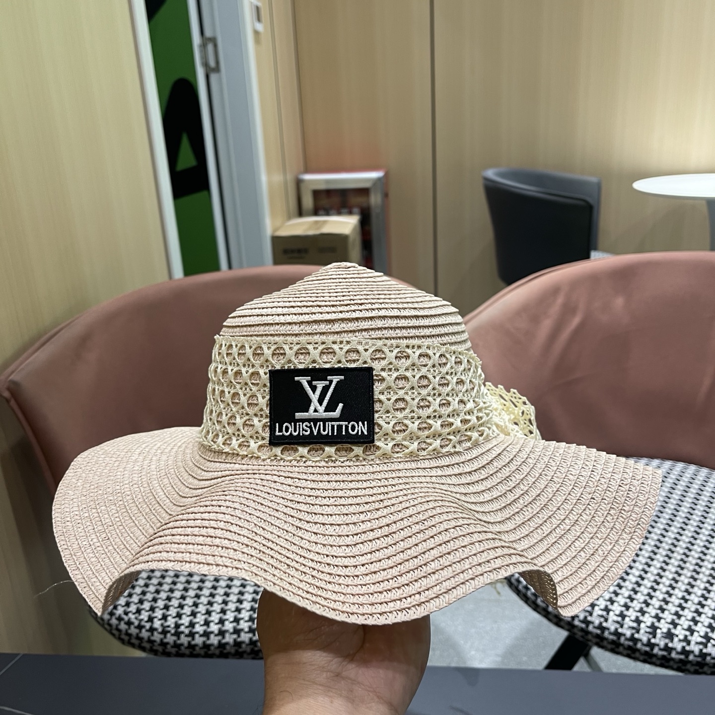 LV路易威登 夏天蝴蝶结遮阳帽女 海边沙滩度假防晒帽户外大檐太阳帽甜美草帽