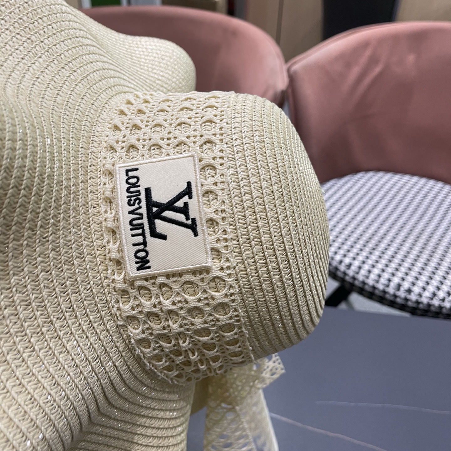 LV路易威登 夏天蝴蝶结遮阳帽女 海边沙滩度假防晒帽户外大檐太阳帽甜美草帽