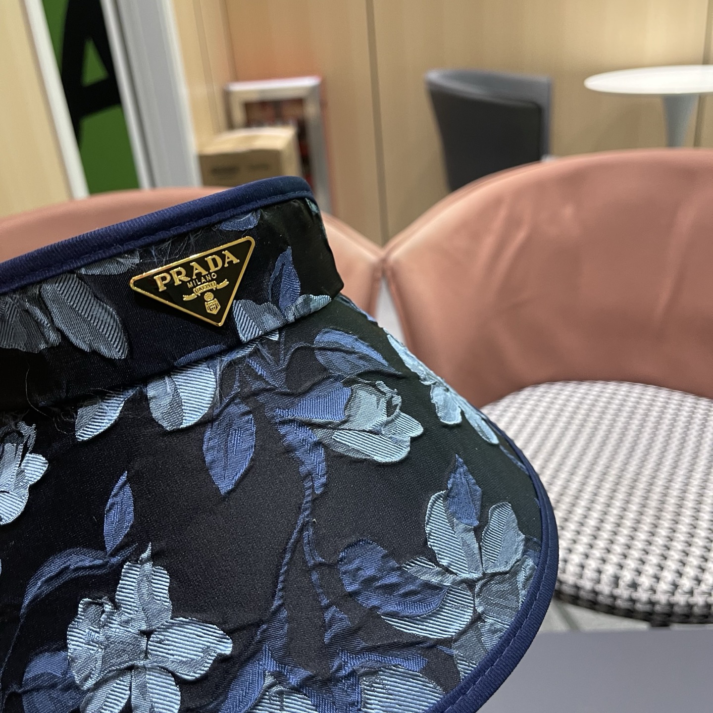 PRADA普拉达 户外韩国进口防晒帽女春宽檐防uv花朵遮阳发箍空顶太阳帽