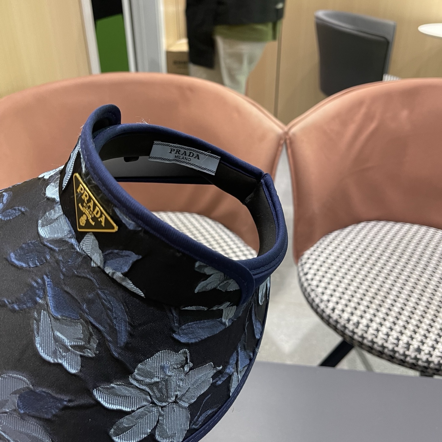 PRADA普拉达 户外韩国进口防晒帽女春宽檐防uv花朵遮阳发箍空顶太阳帽