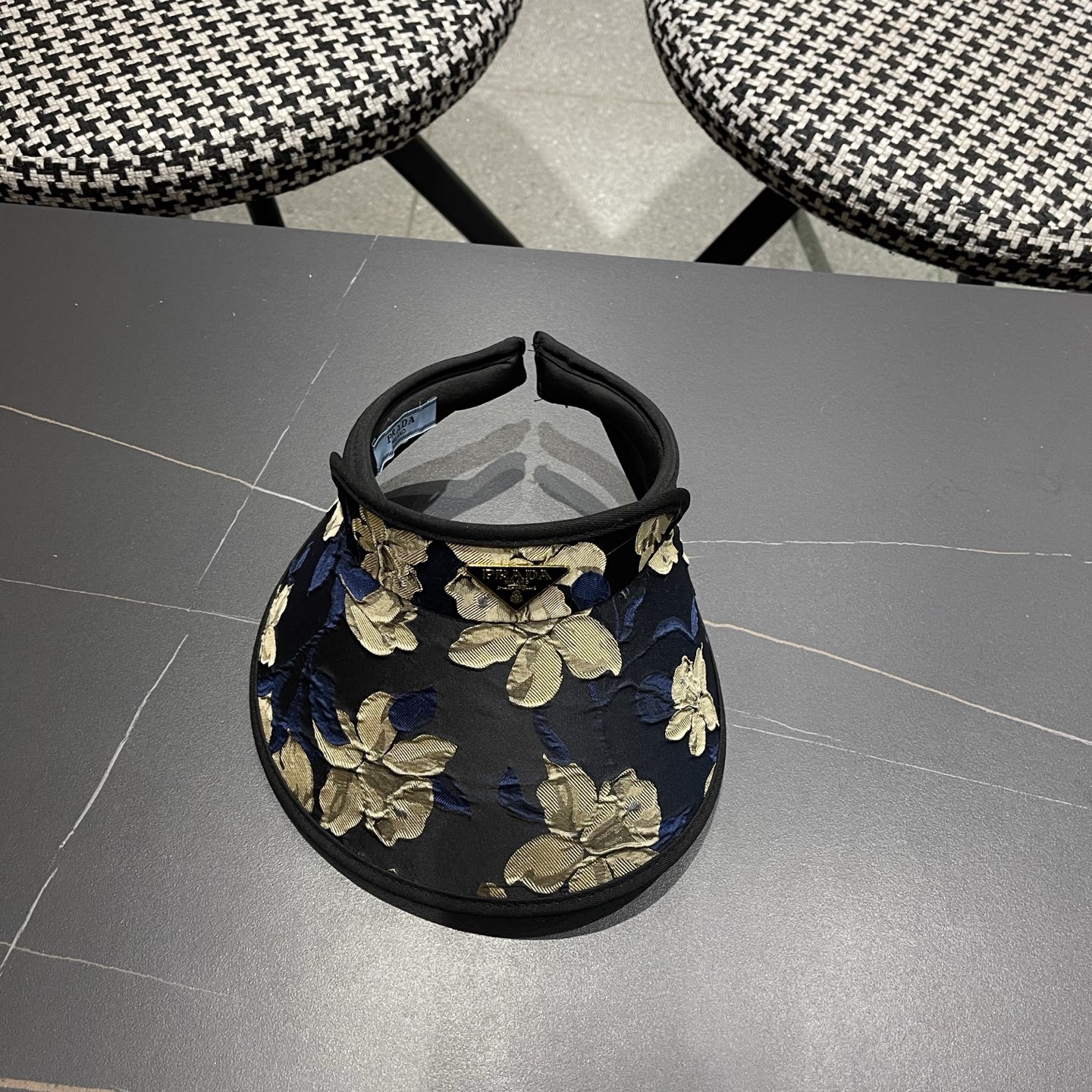 PRADA普拉达 户外韩国进口防晒帽女春宽檐防uv花朵遮阳发箍空顶太阳帽