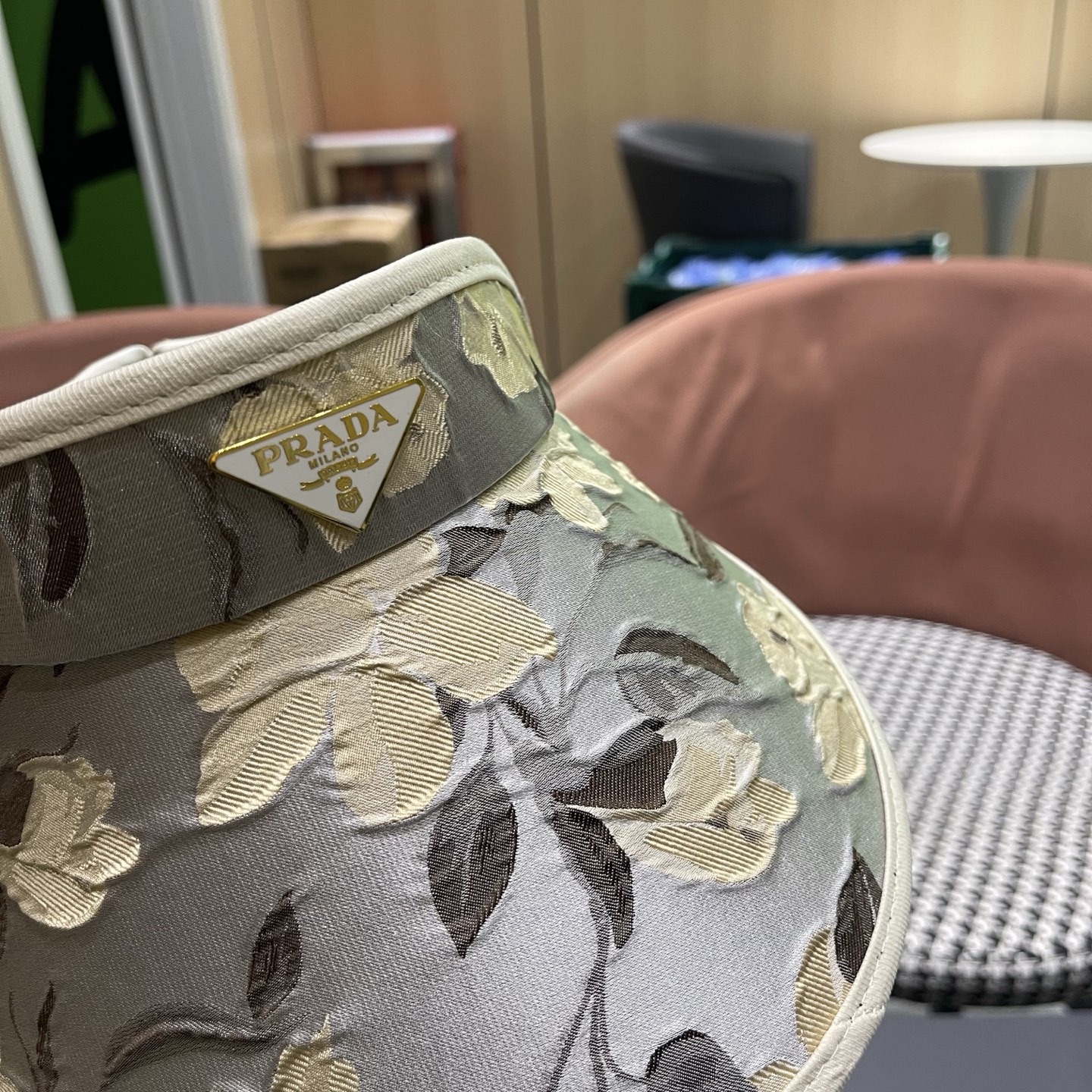 PRADA普拉达 户外韩国进口防晒帽女春宽檐防uv花朵遮阳发箍空顶太阳帽