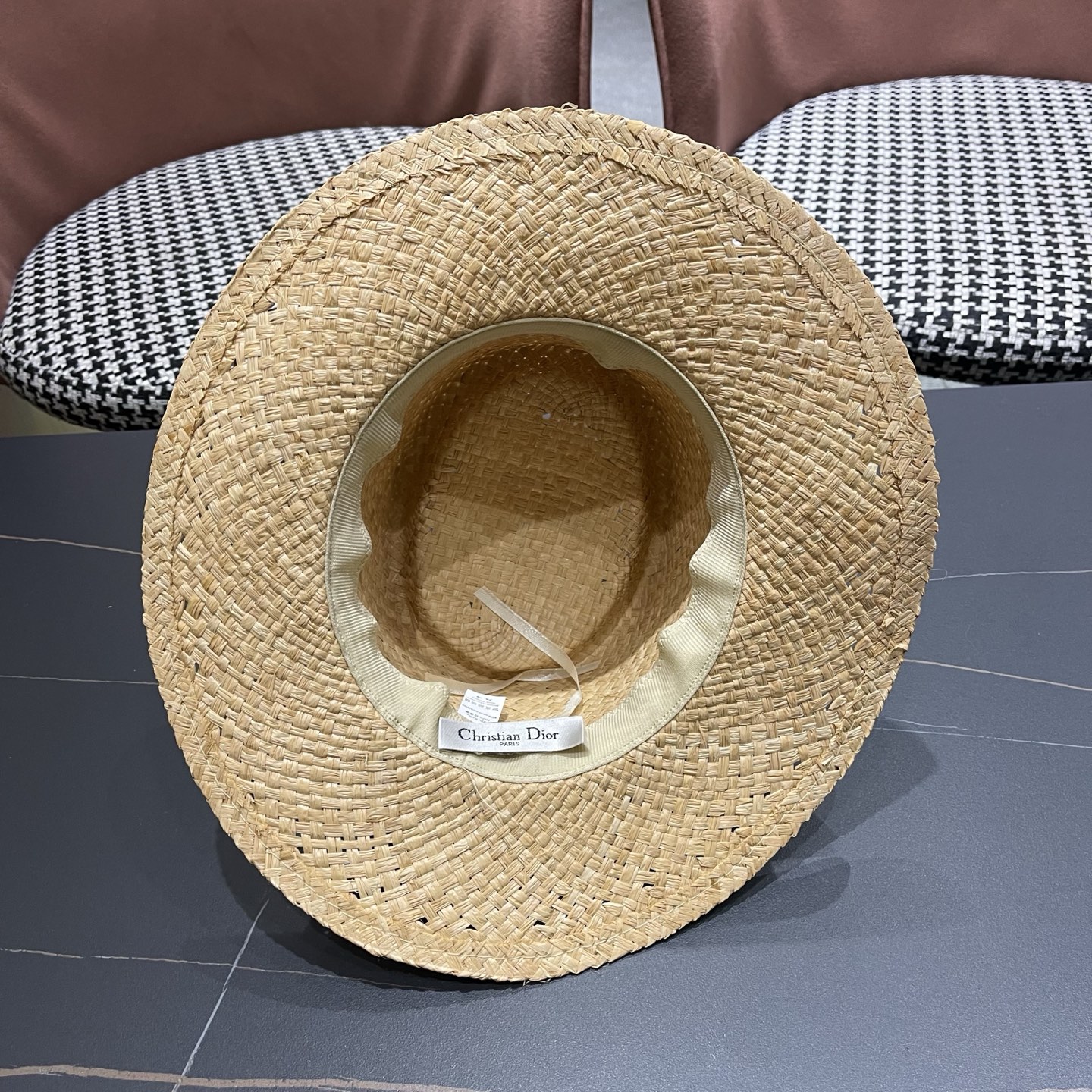 Dior迪奥沙滩防晒草帽，旅游必备，头围57cm