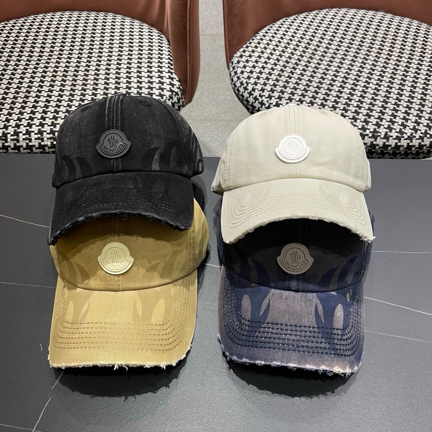 MONCLER（蒙口）稻草人复古棒球帽女宽帽檐大头围帽子韩系百搭遮阳显脸小鸭舌帽夏