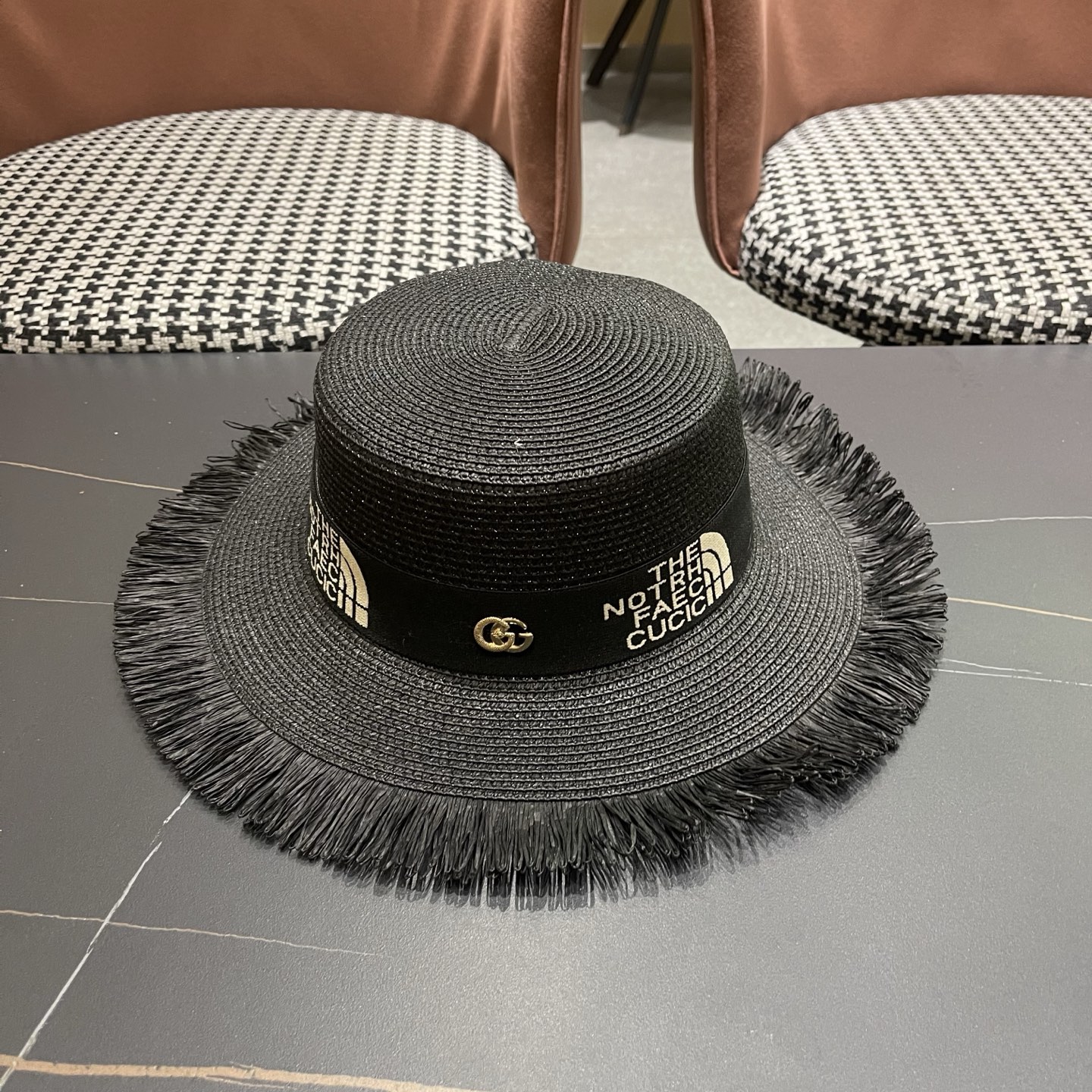 Gucci古奇新款草帽，沙滩大檐帽，头围57cm