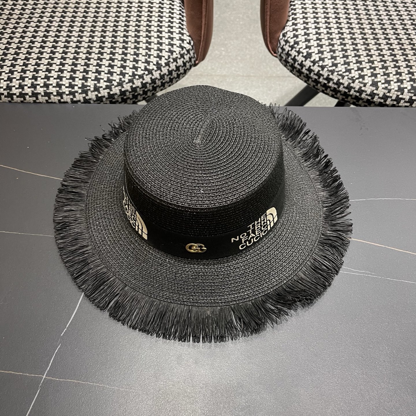 Gucci古奇新款草帽，沙滩大檐帽，头围57cm