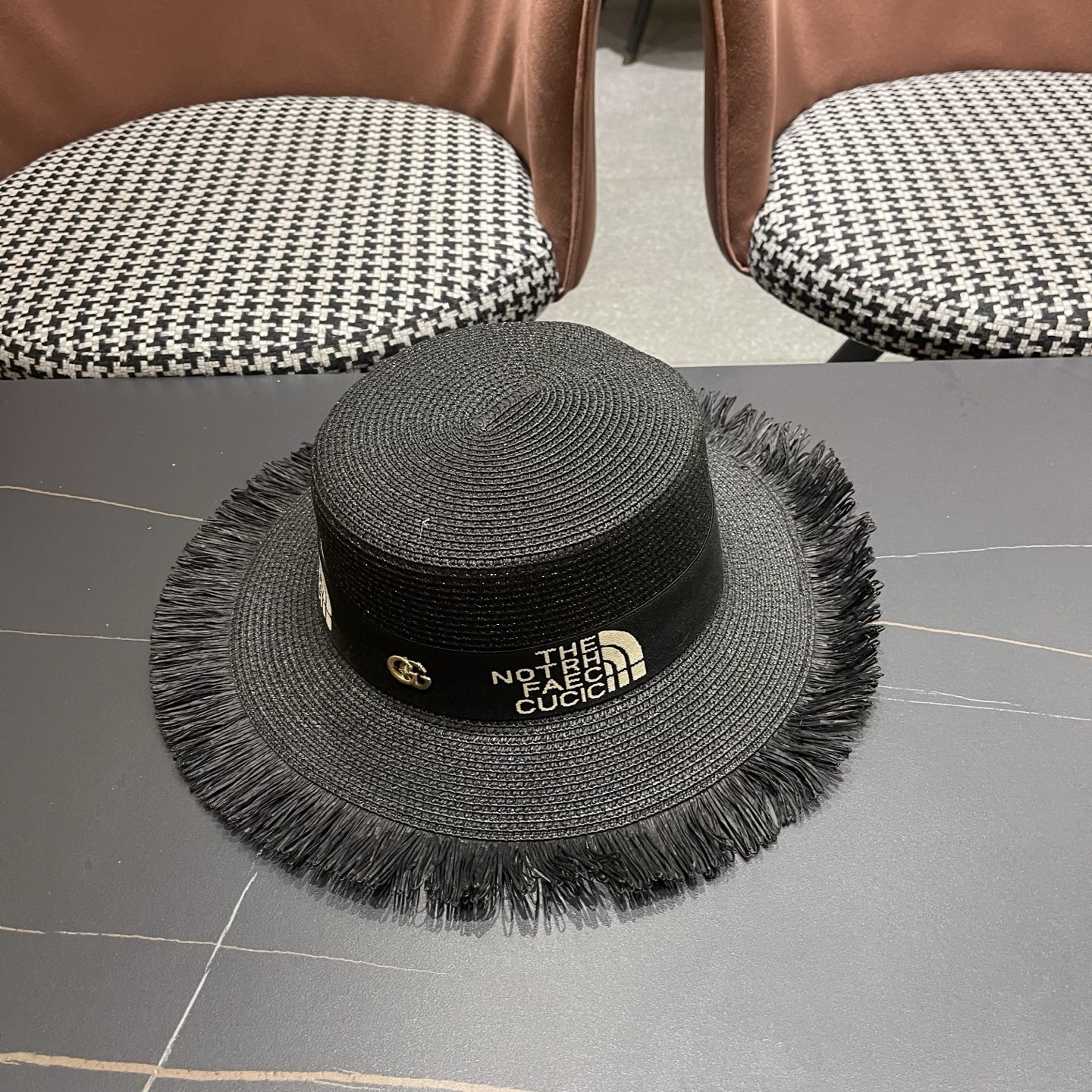 Gucci古奇新款草帽，沙滩大檐帽，头围57cm