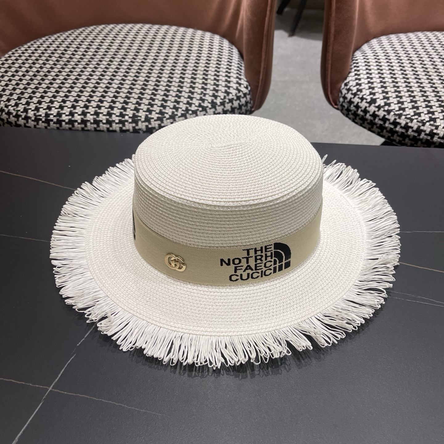 Gucci古奇新款草帽，沙滩大檐帽，头围57cm