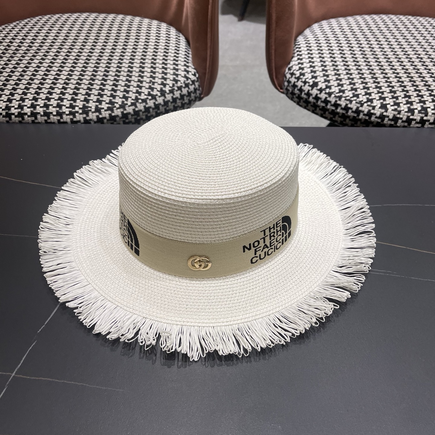 Gucci古奇新款草帽，沙滩大檐帽，头围57cm