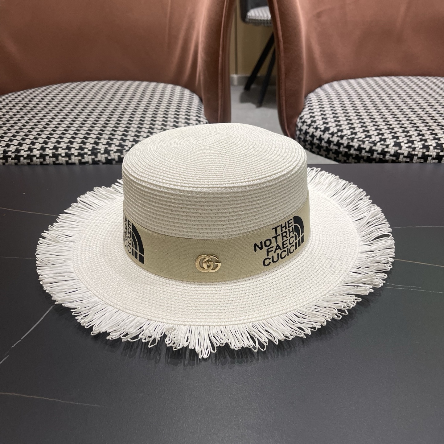 Gucci古奇新款草帽，沙滩大檐帽，头围57cm