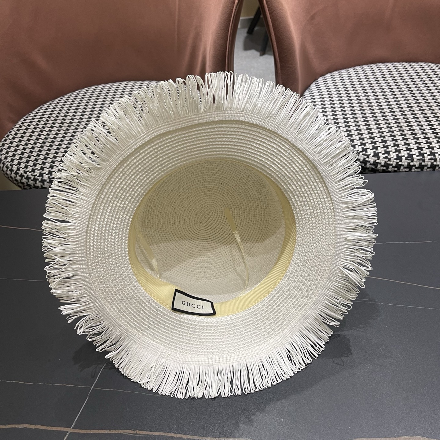 Gucci古奇新款草帽，沙滩大檐帽，头围57cm