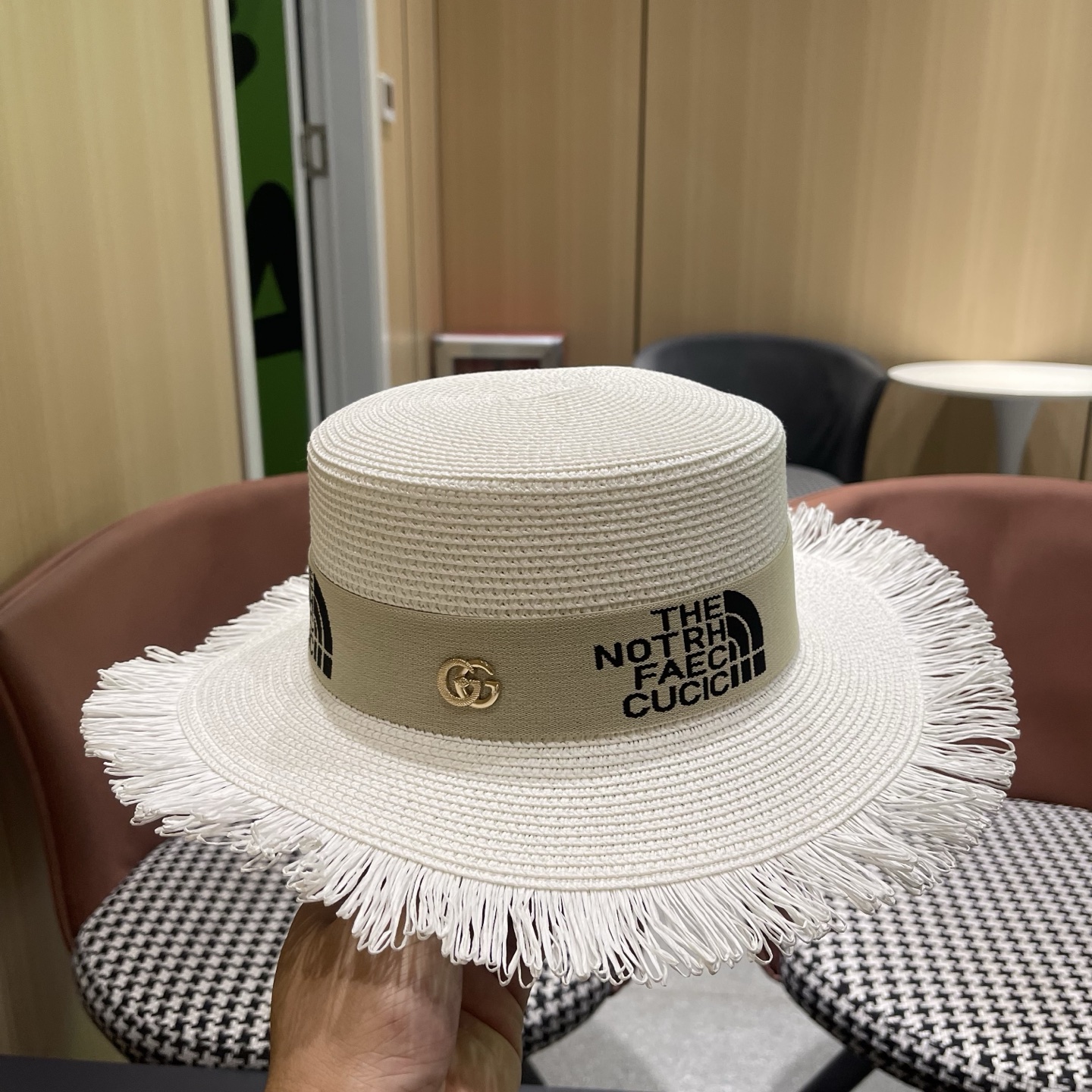 Gucci古奇新款草帽，沙滩大檐帽，头围57cm