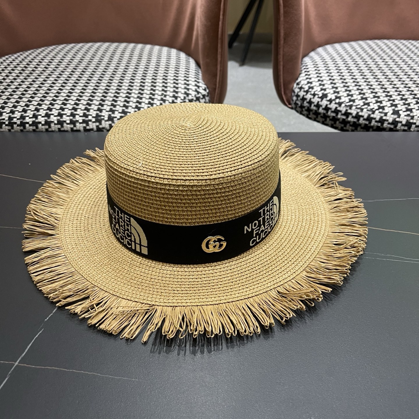 Gucci古奇新款草帽，沙滩大檐帽，头围57cm