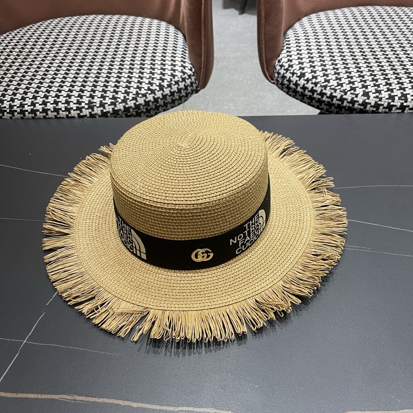 Gucci古奇新款草帽，沙滩大檐帽，头围57cm