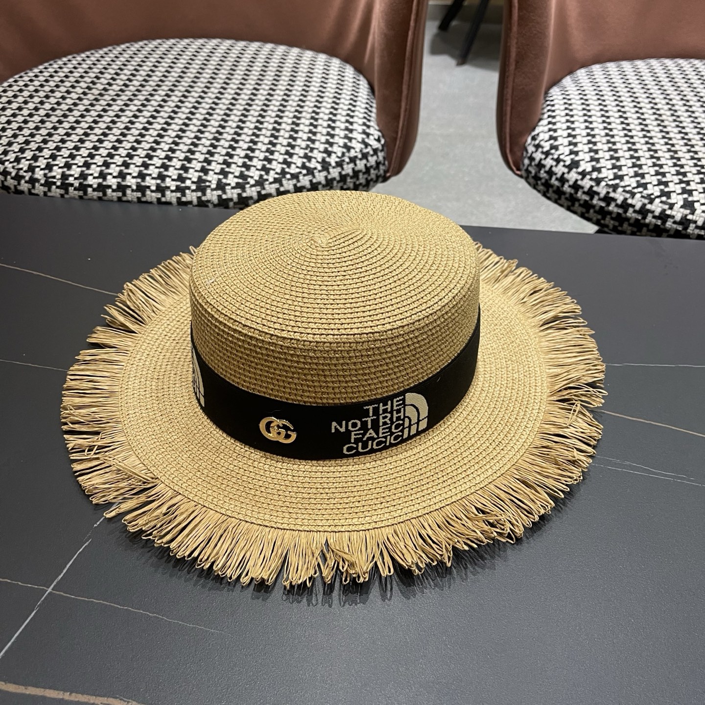 Gucci古奇新款草帽，沙滩大檐帽，头围57cm