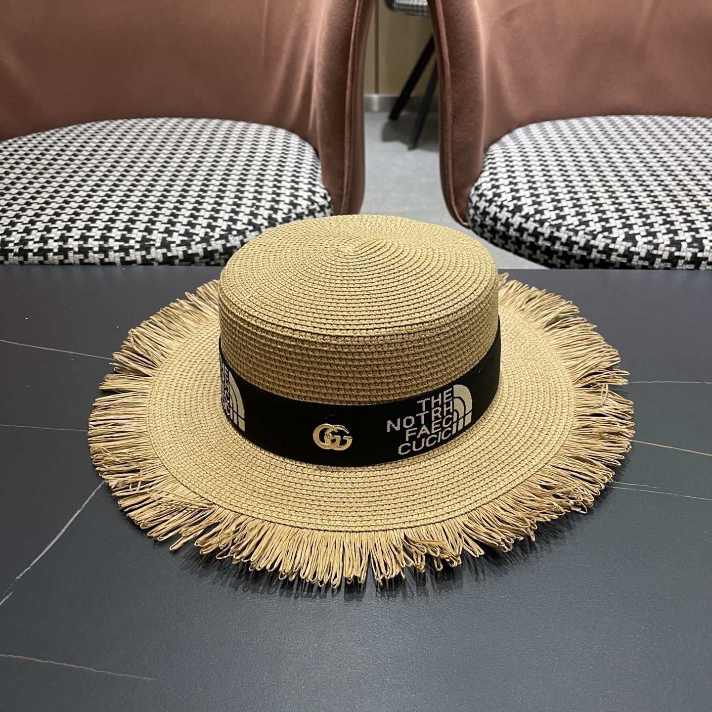 Gucci古奇新款草帽，沙滩大檐帽，头围57cm