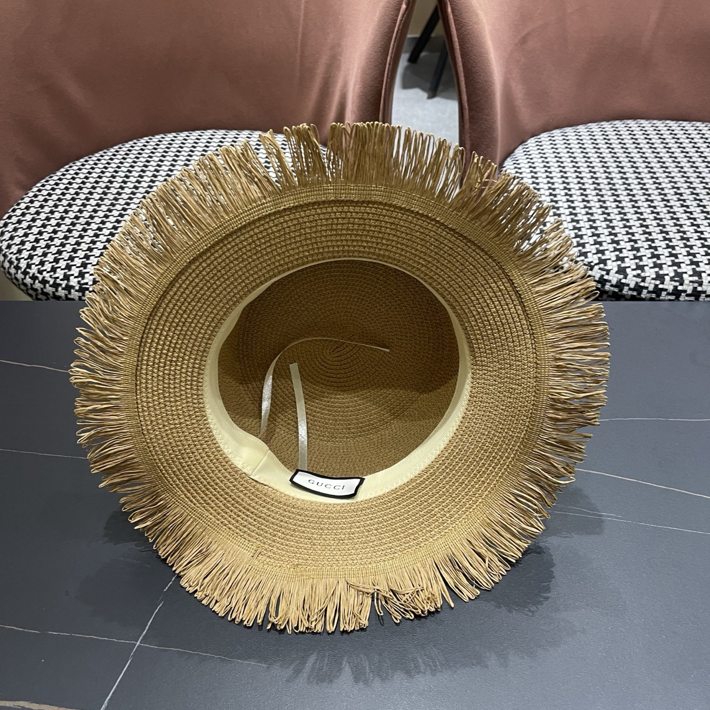 Gucci古奇新款草帽，沙滩大檐帽，头围57cm