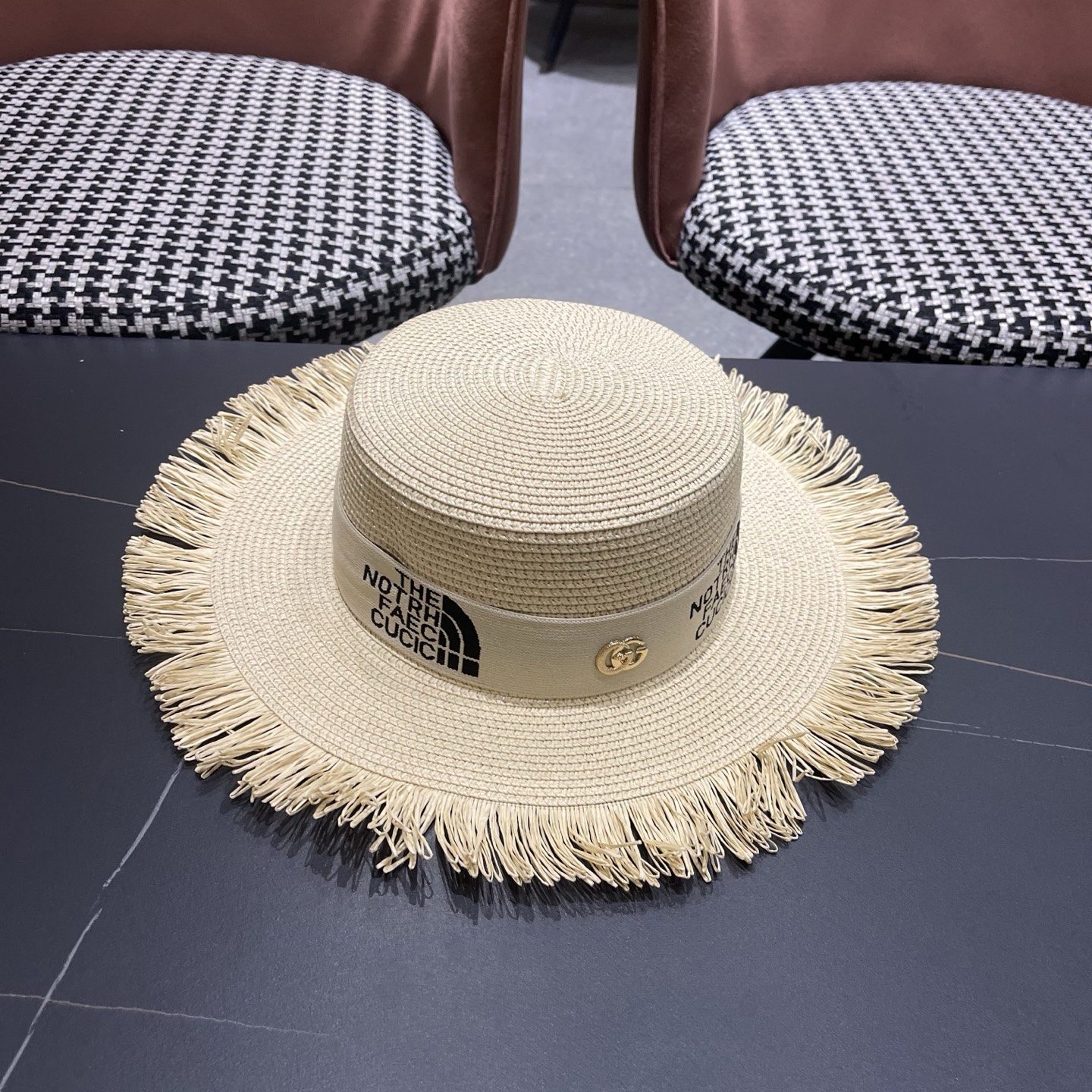 Gucci古奇新款草帽，沙滩大檐帽，头围57cm