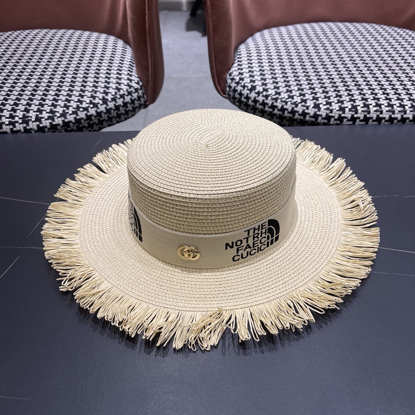 Gucci古奇新款草帽，沙滩大檐帽，头围57cm