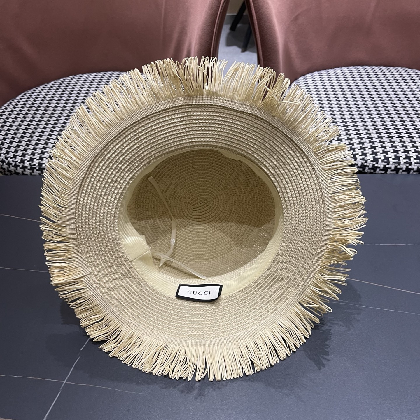 Gucci古奇新款草帽，沙滩大檐帽，头围57cm