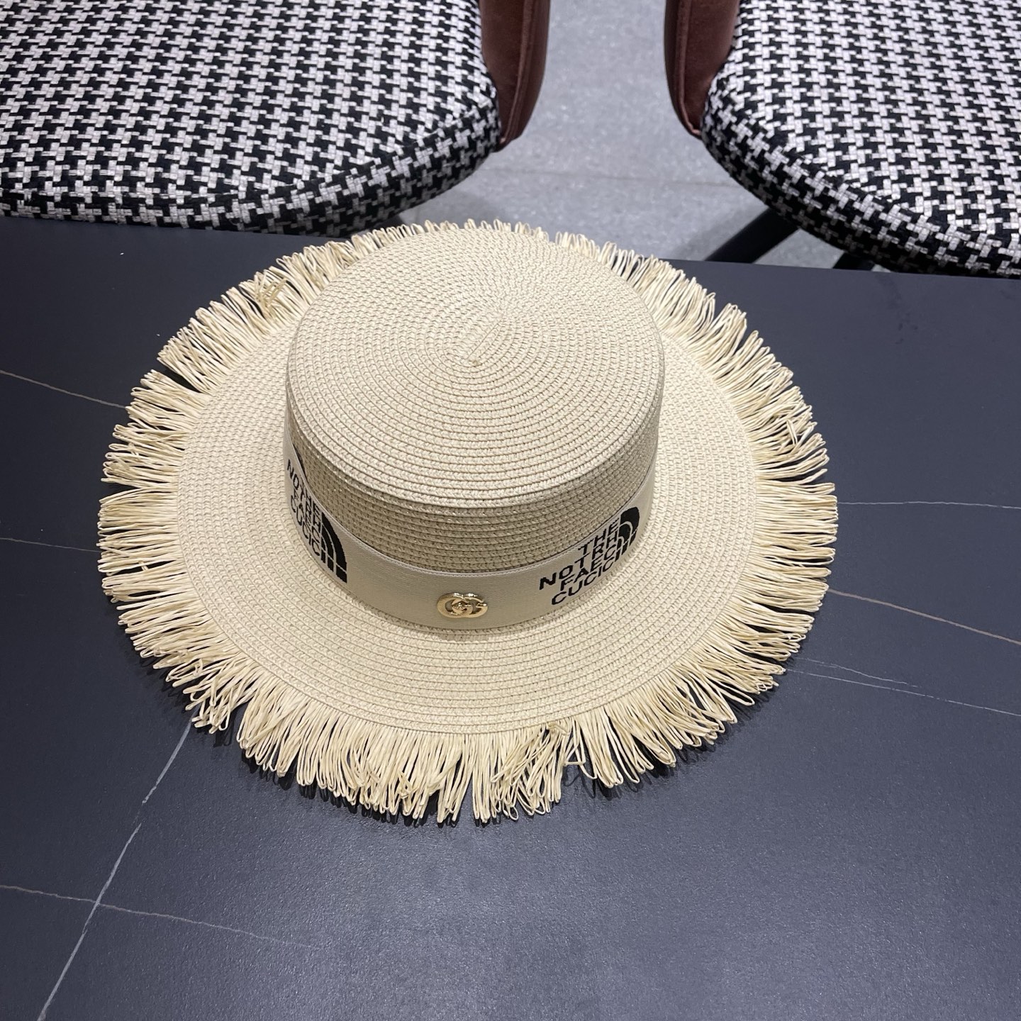 Gucci古奇新款草帽，沙滩大檐帽，头围57cm