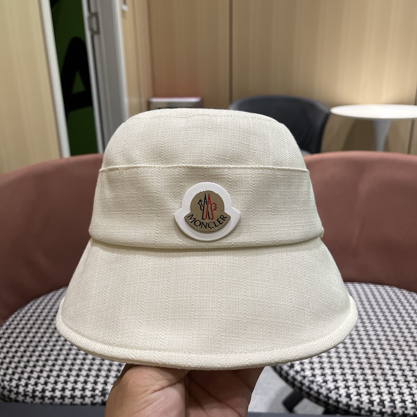MONCLER（蒙口）韩版复古百搭系带蝴蝶结渔夫帽女春夏遮阳防晒显脸小盆帽