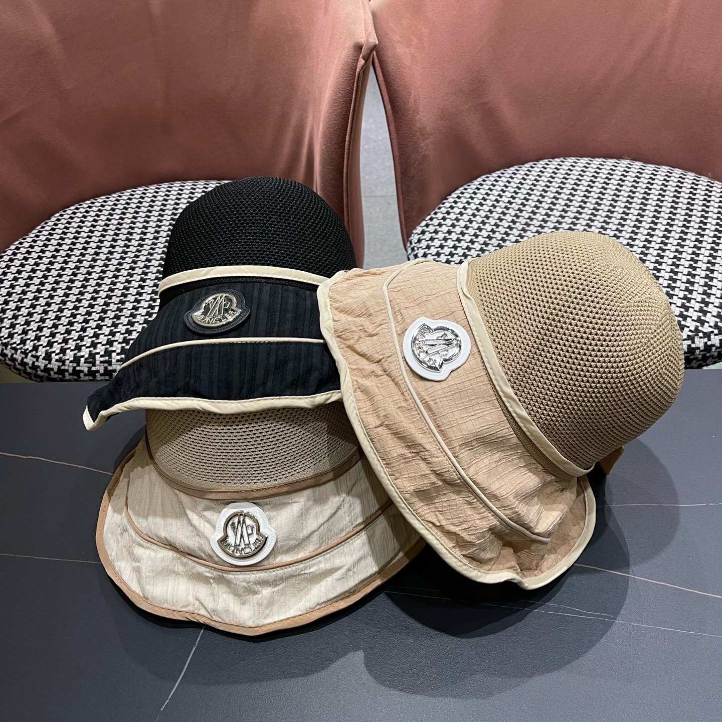 MONCLER（蒙口）防晒帽女防紫外线大帽檐夏季网红遮脸显脸小太阳帽遮阳渔夫帽
