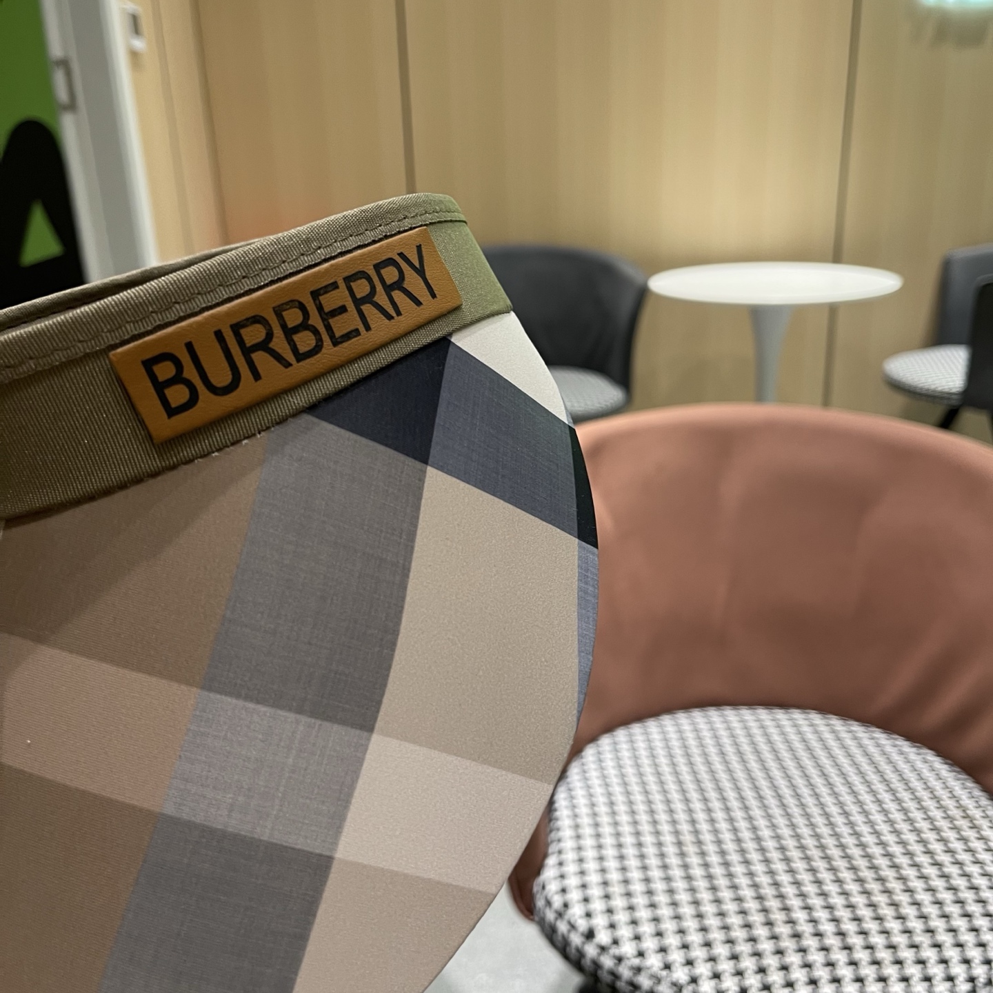 巴宝莉BURBERRY 韩系格子太阳帽女夏季出游大檐防晒遮阳帽骑行休闲百搭树叶空顶帽