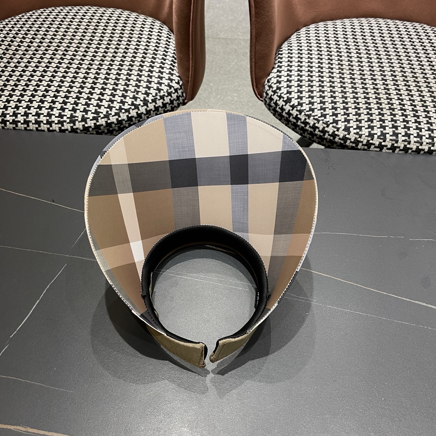 巴宝莉BURBERRY 韩系格子太阳帽女夏季出游大檐防晒遮阳帽骑行休闲百搭树叶空顶帽
