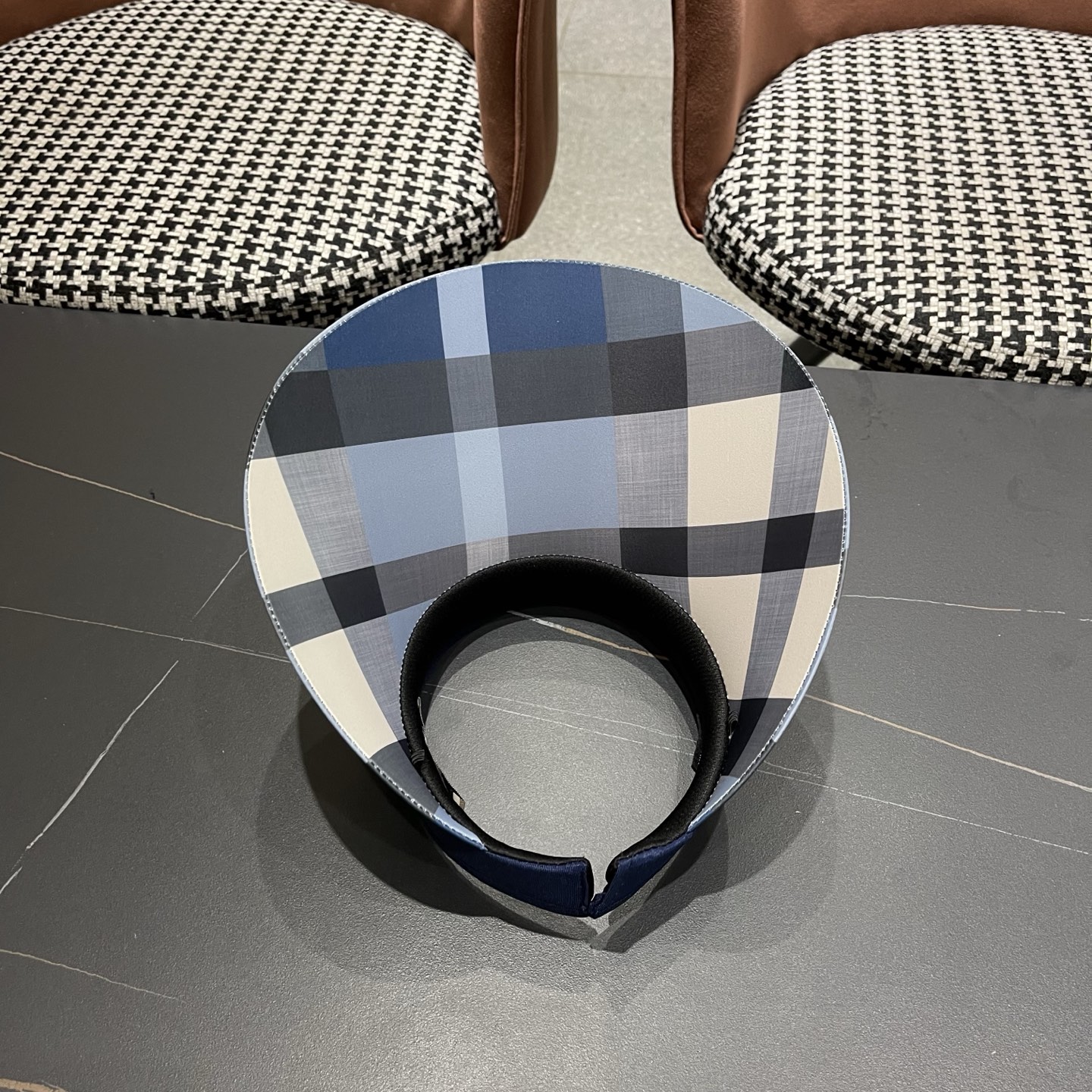 巴宝莉BURBERRY 韩系格子太阳帽女夏季出游大檐防晒遮阳帽骑行休闲百搭树叶空顶帽