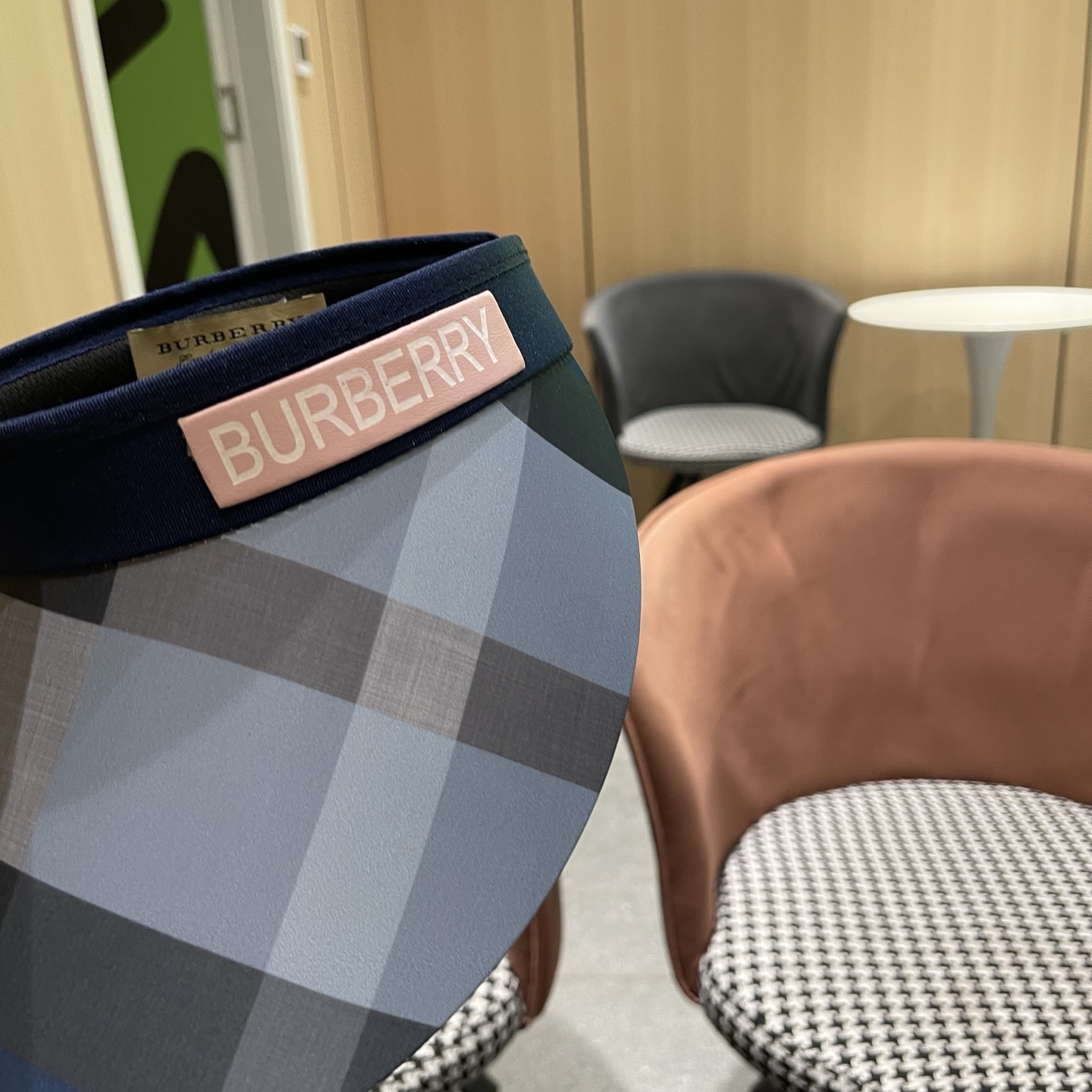 巴宝莉BURBERRY 韩系格子太阳帽女夏季出游大檐防晒遮阳帽骑行休闲百搭树叶空顶帽
