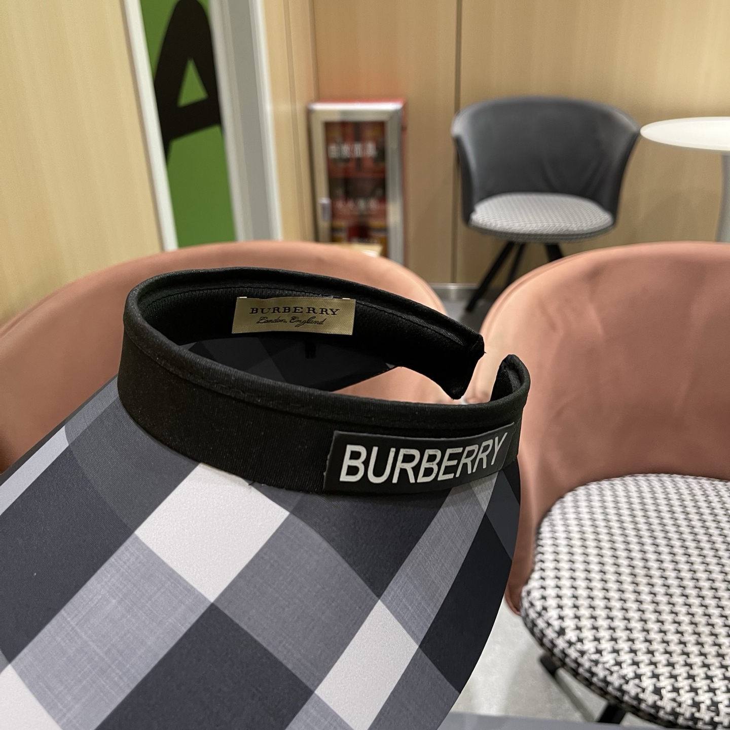 巴宝莉BURBERRY 韩系格子太阳帽女夏季出游大檐防晒遮阳帽骑行休闲百搭树叶空顶帽