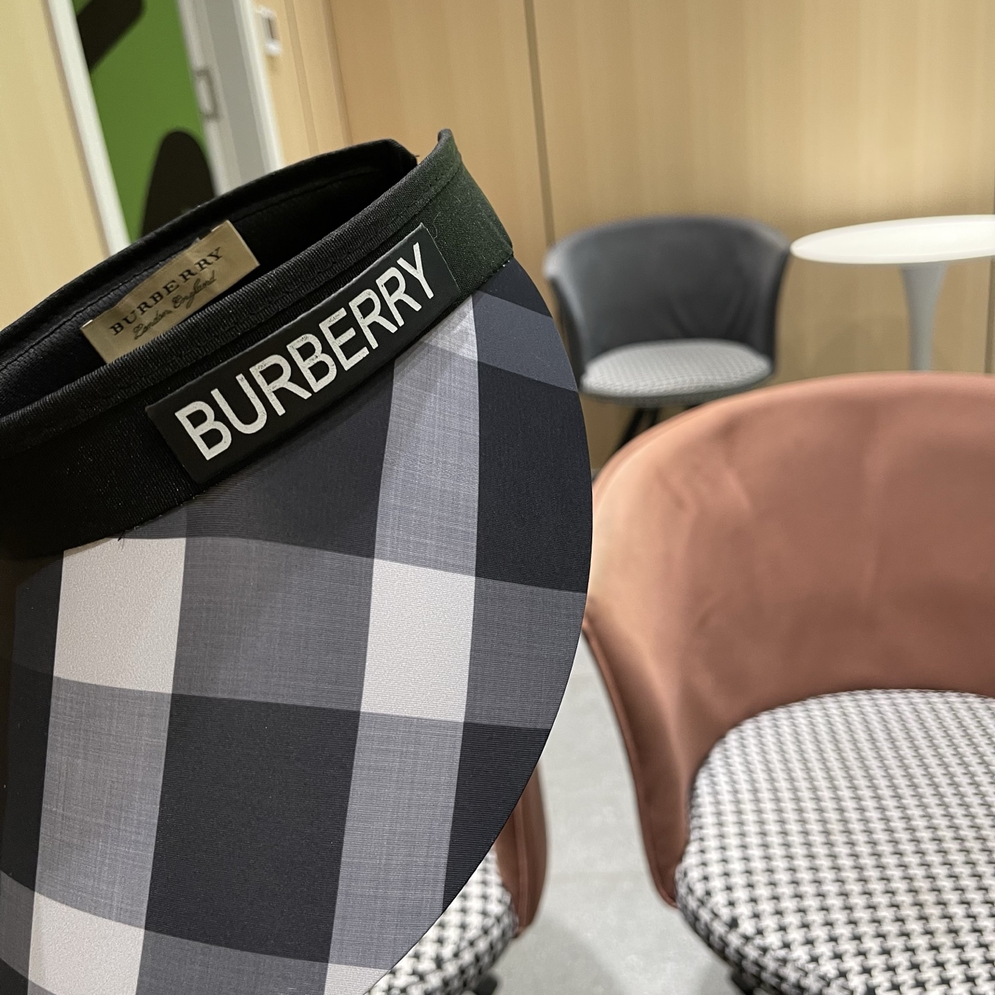 巴宝莉BURBERRY 韩系格子太阳帽女夏季出游大檐防晒遮阳帽骑行休闲百搭树叶空顶帽