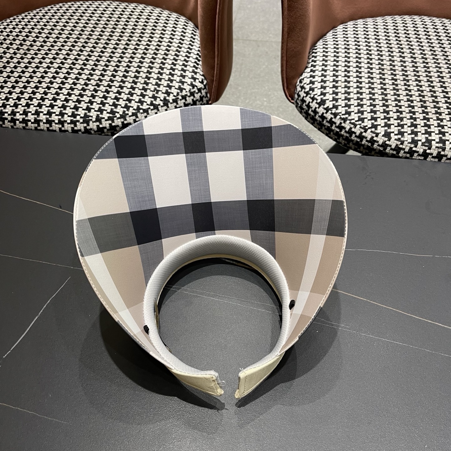 巴宝莉BURBERRY 韩系格子太阳帽女夏季出游大檐防晒遮阳帽骑行休闲百搭树叶空顶帽
