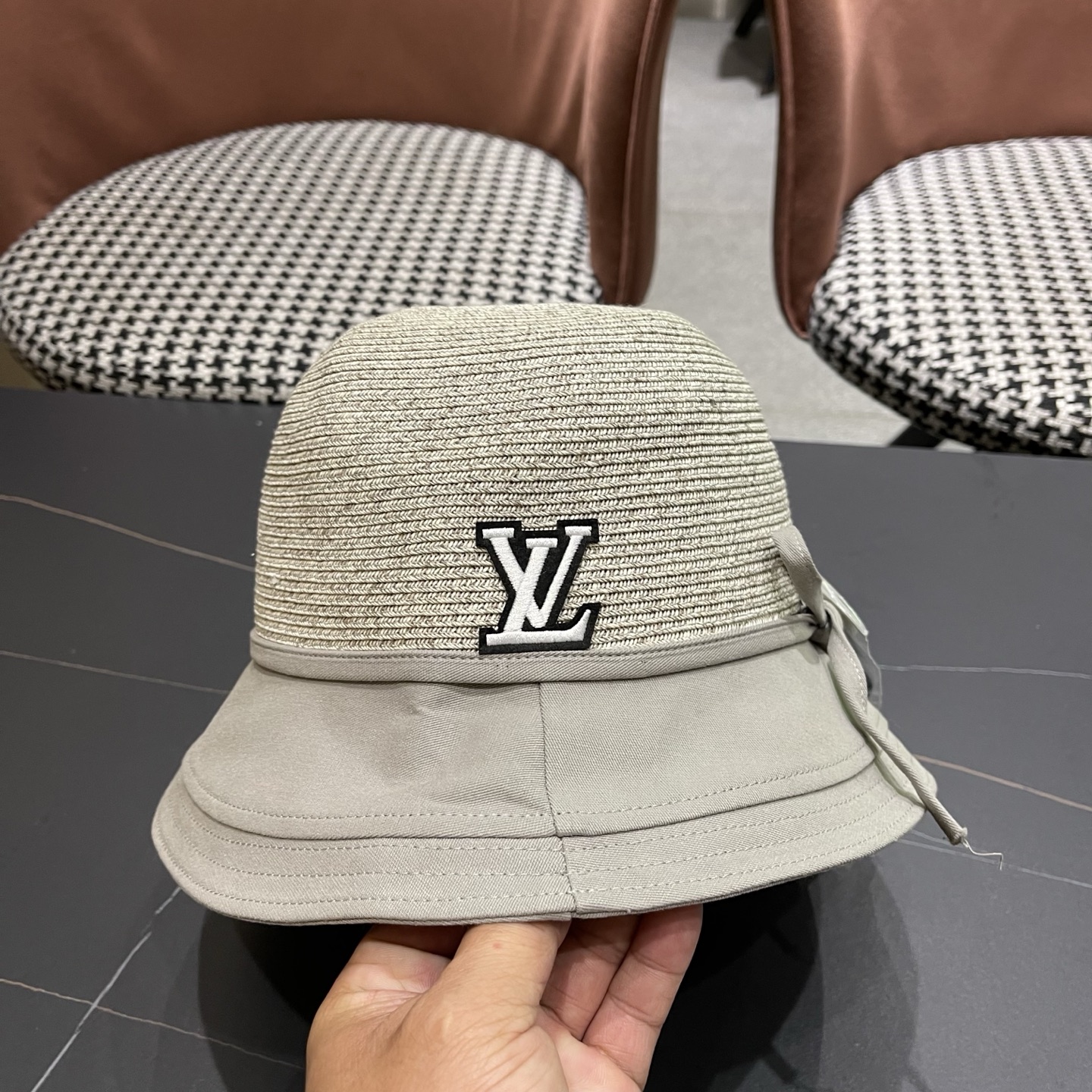 LV路易威登 优雅蝴蝶结渔夫帽女夏时尚洋气好看出游盆帽防晒遮阳草编帽子