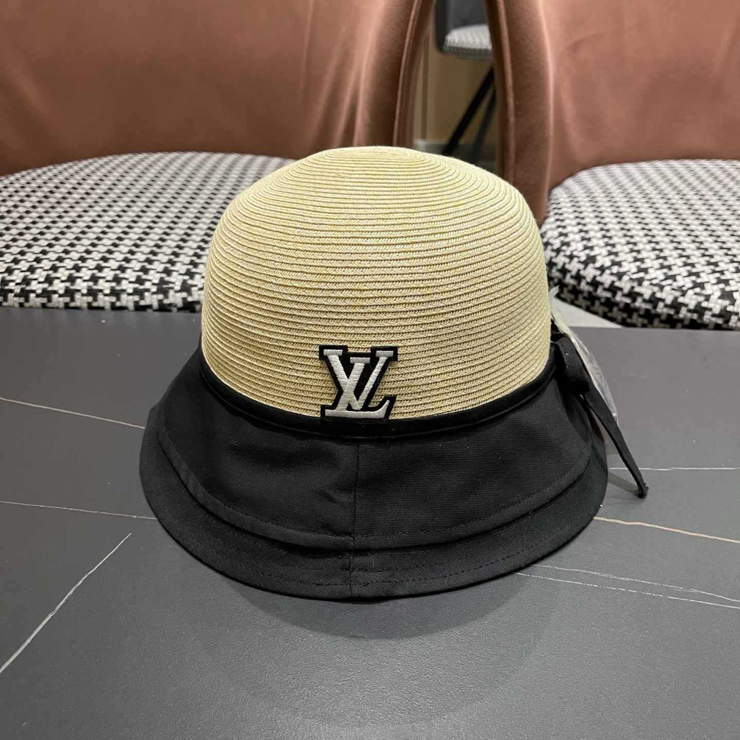 LV路易威登 优雅蝴蝶结渔夫帽女夏时尚洋气好看出游盆帽防晒遮阳草编帽子