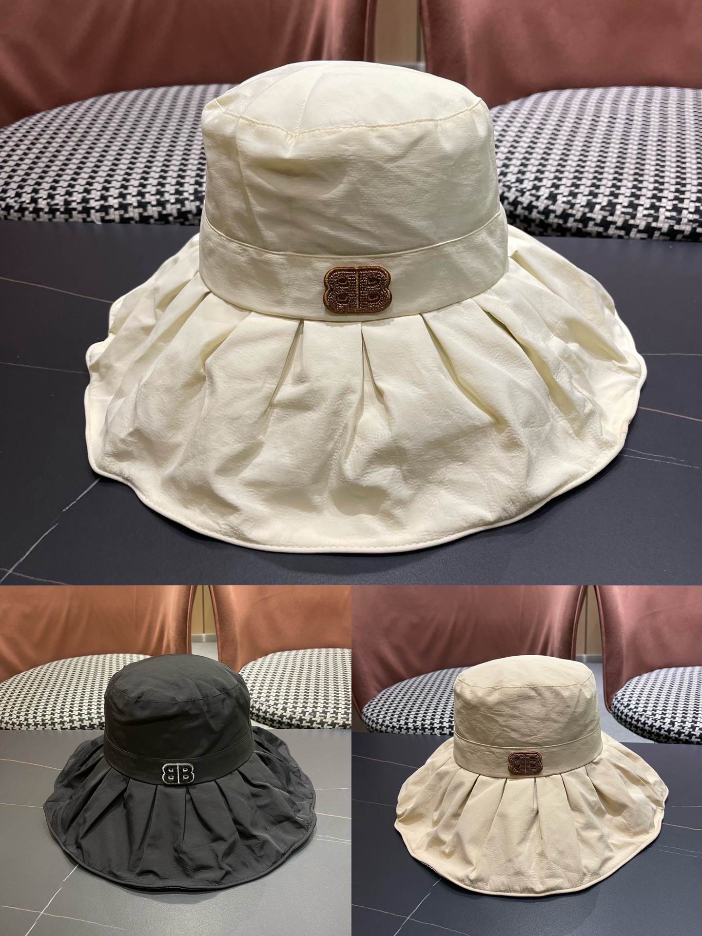 BALENCIAGA巴黎世家夏季新款渔夫帽，简约休闲百搭款，头围57cm